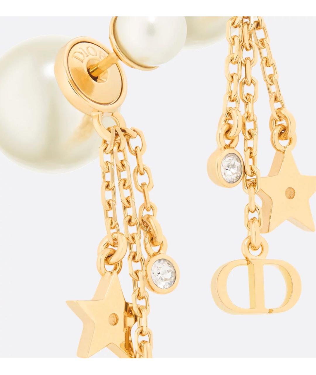 CHRISTIAN DIOR Золотые металлические серьги, фото 4