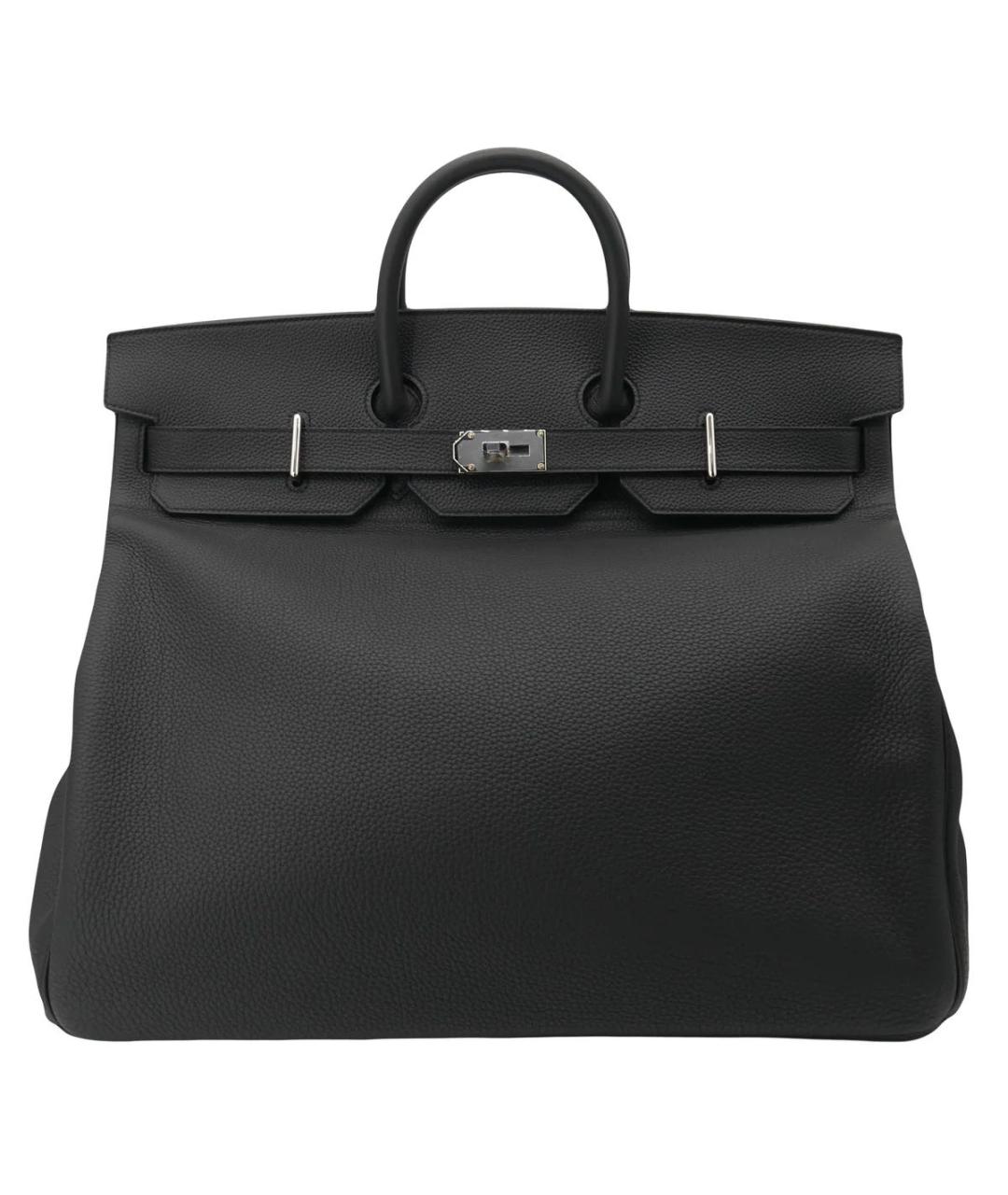 HERMES Черная кожаная сумка с короткими ручками, фото 4