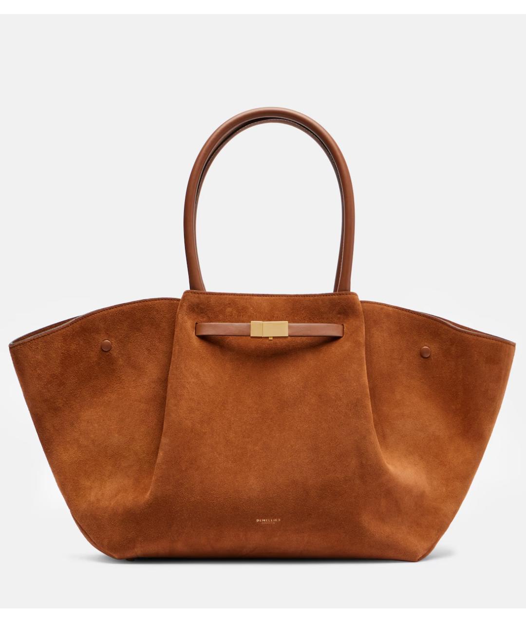 DEMELLIER Коричневая замшевая сумка с короткими ручками, фото 6