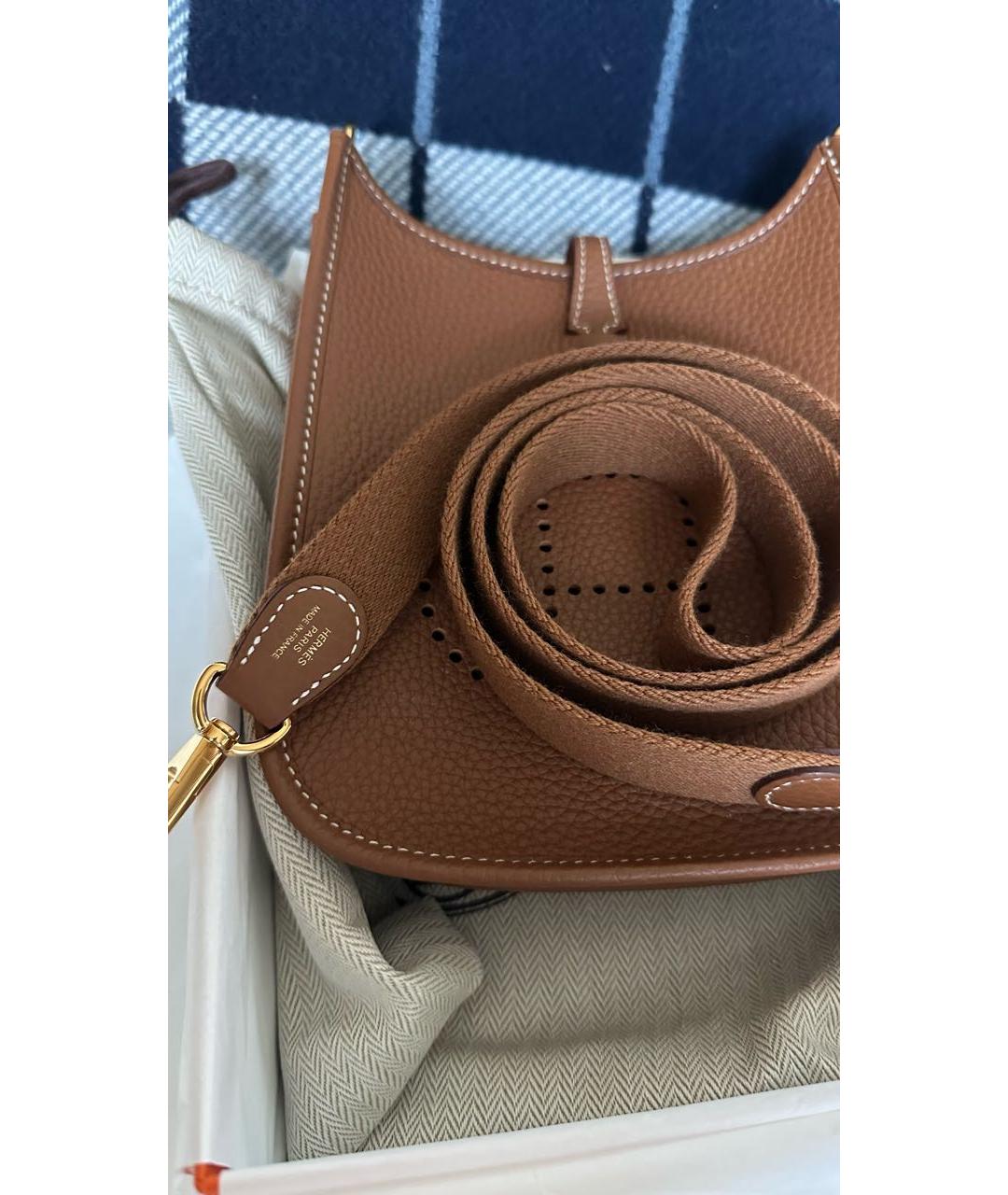 HERMES Коричневая кожаная сумка через плечо, фото 5