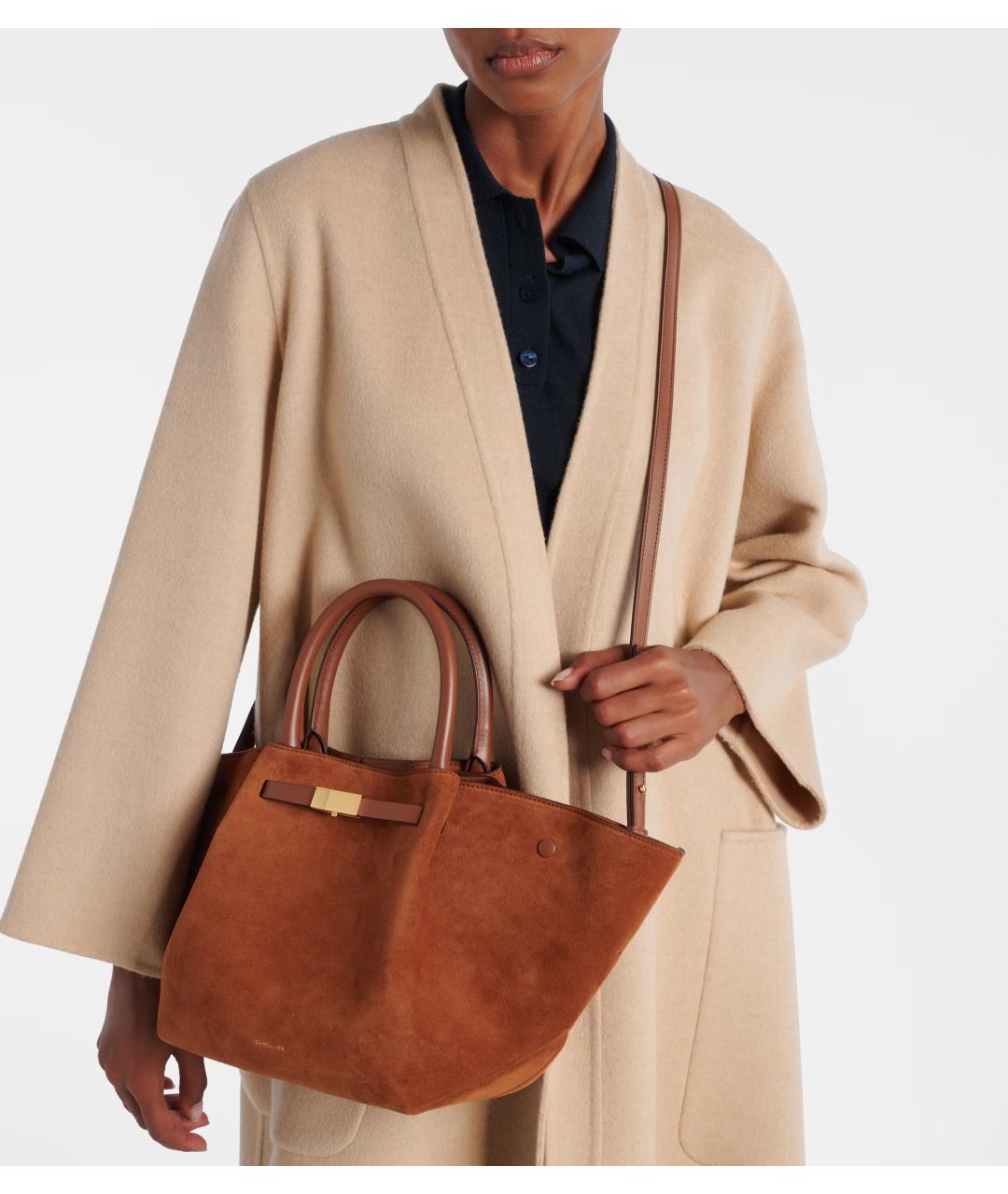 DEMELLIER Коричневая замшевая сумка тоут, фото 2