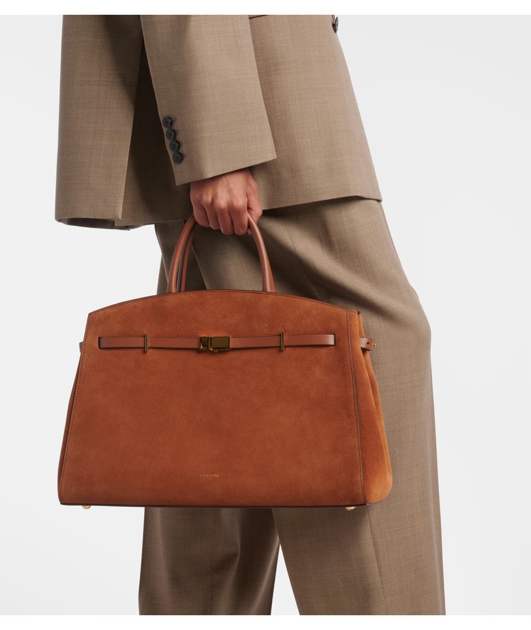 DEMELLIER Коричневая замшевая сумка с короткими ручками, фото 4