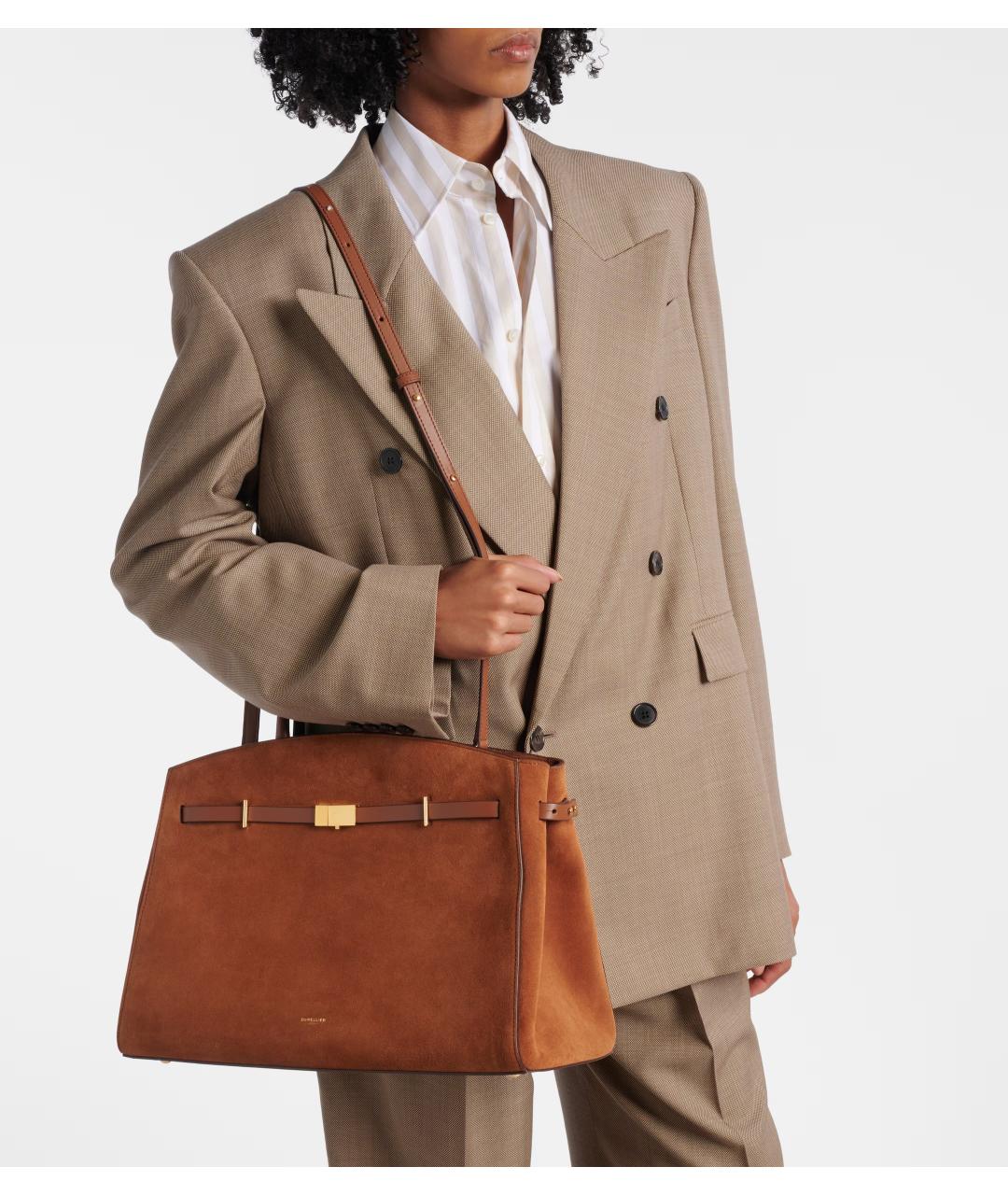 DEMELLIER Коричневая замшевая сумка с короткими ручками, фото 2