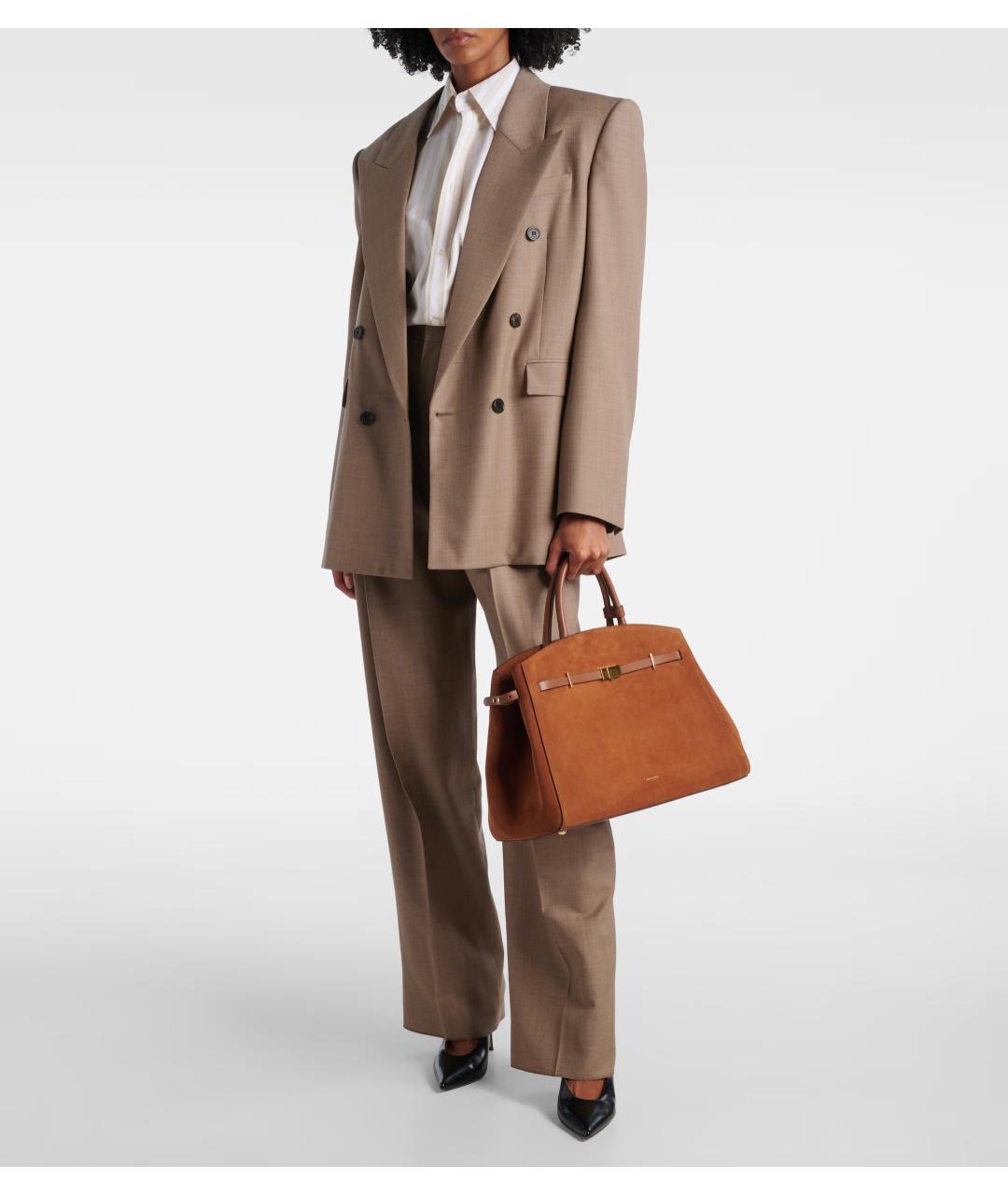 DEMELLIER Коричневая замшевая сумка с короткими ручками, фото 3