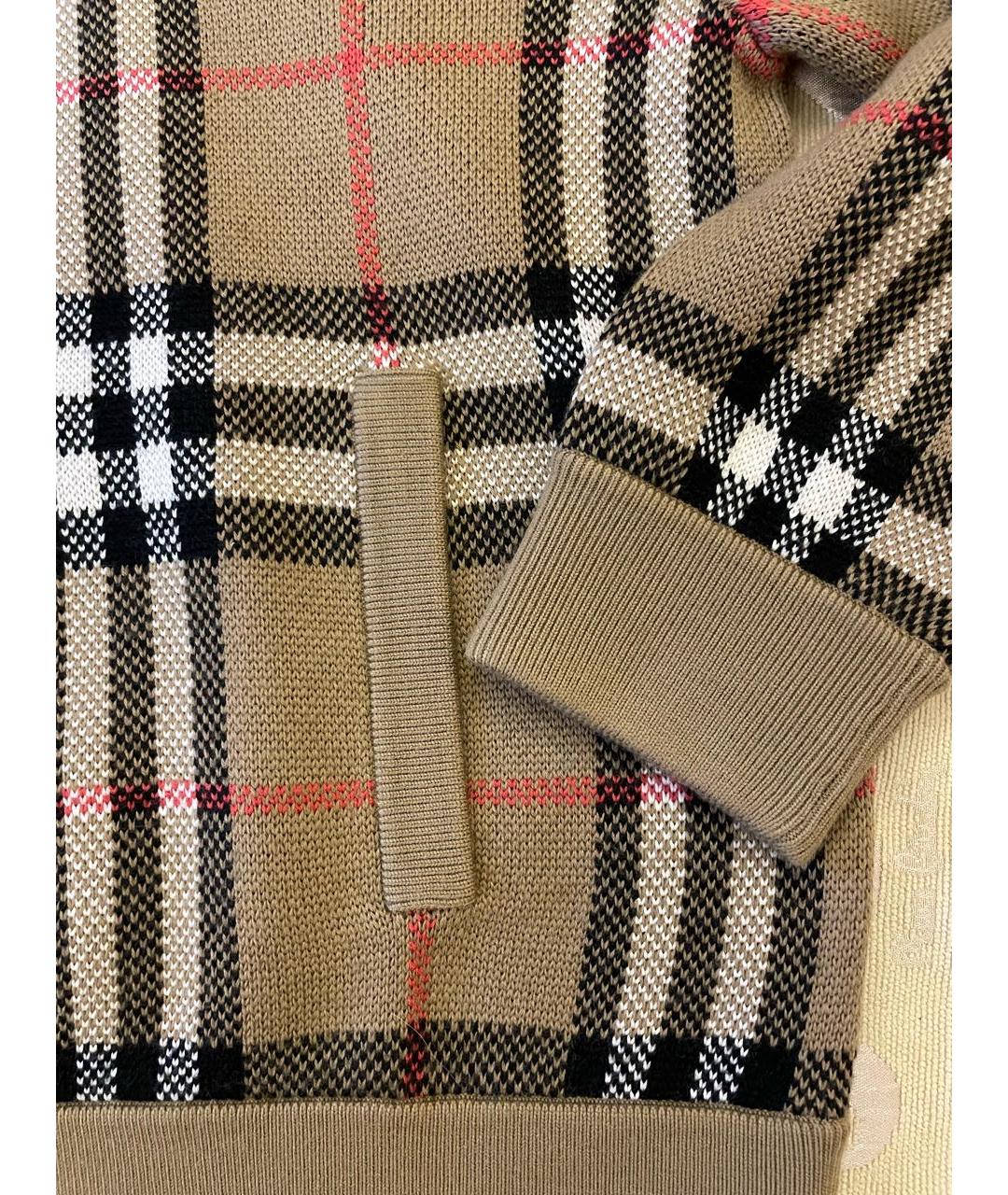 BURBERRY Бежевый шерстяной джемпер / свитер, фото 7