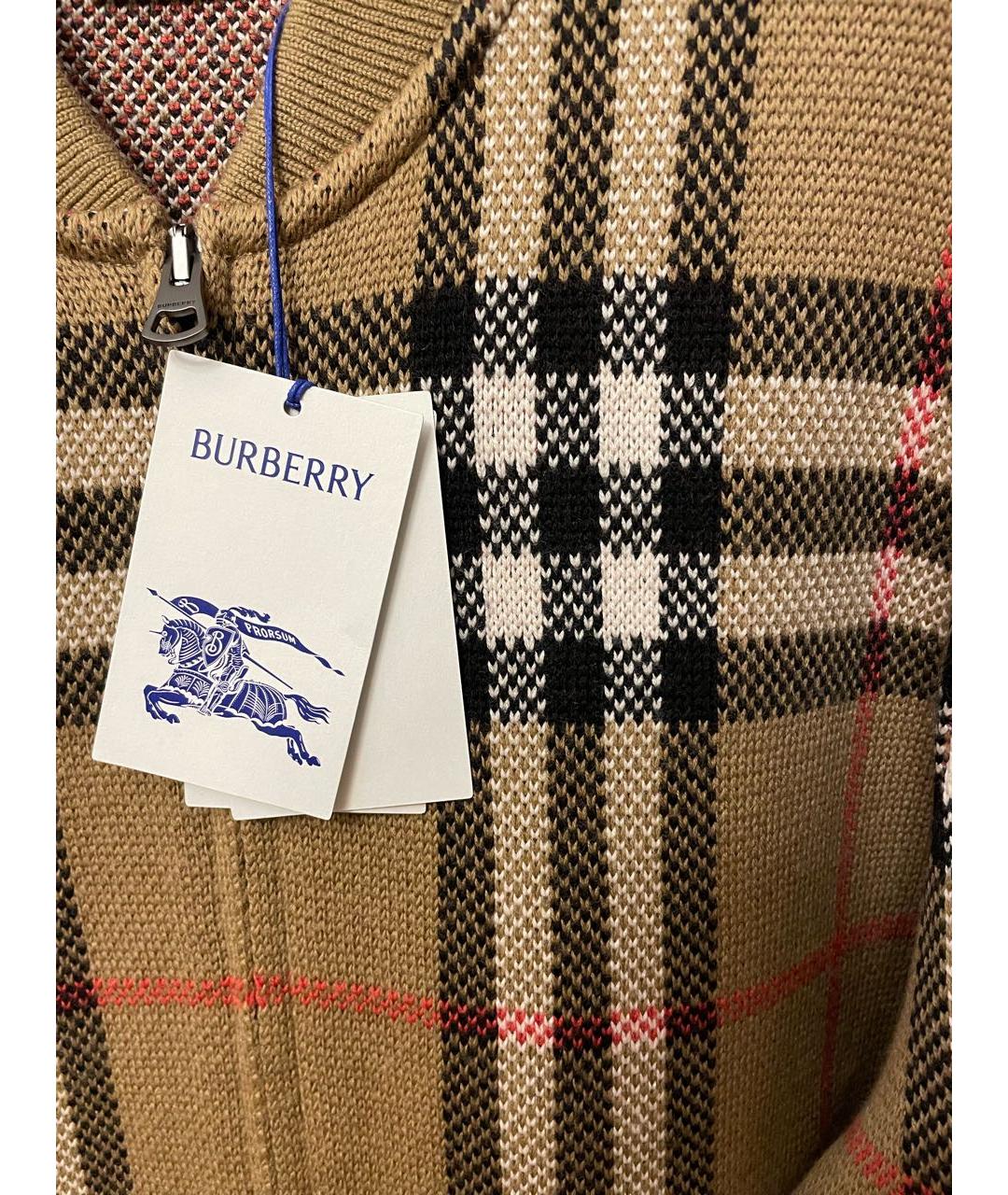 BURBERRY Бежевый шерстяной джемпер / свитер, фото 4