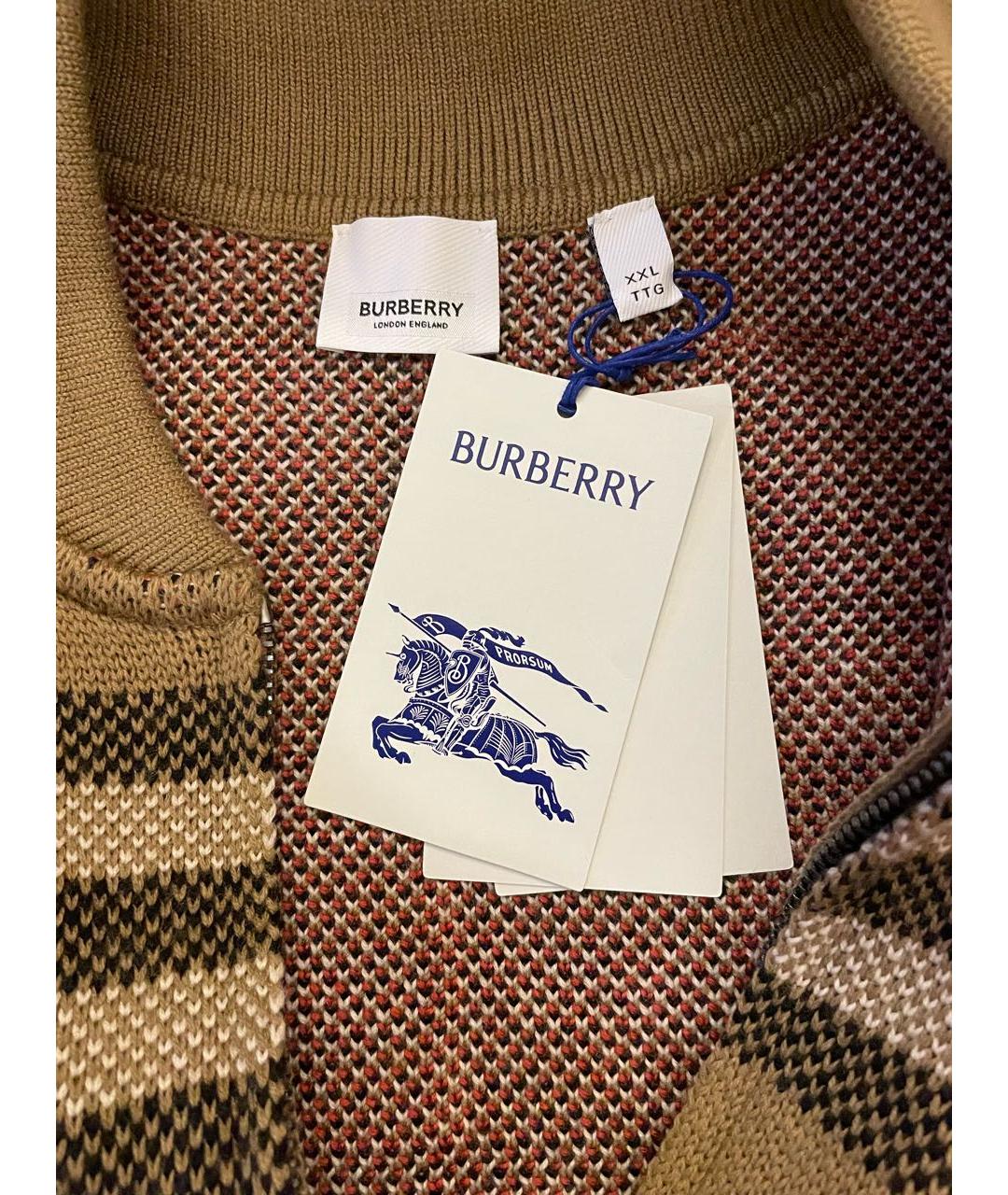BURBERRY Бежевый шерстяной джемпер / свитер, фото 3