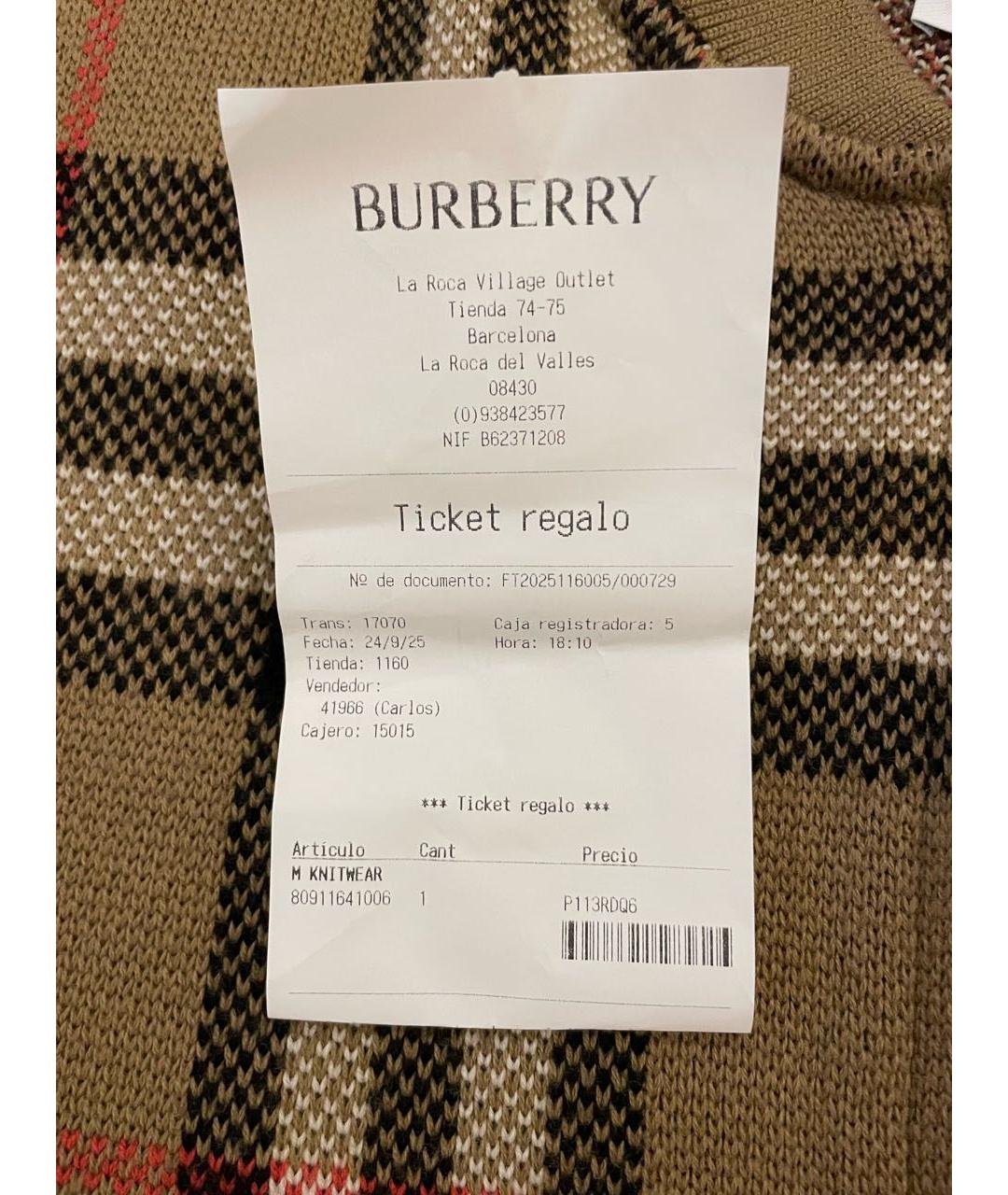 BURBERRY Бежевый шерстяной джемпер / свитер, фото 6