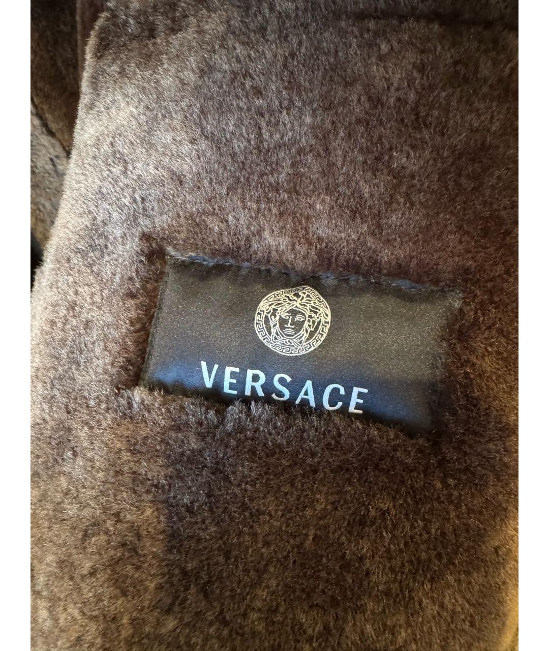 VERSACE Черная кожаная куртка, фото 5