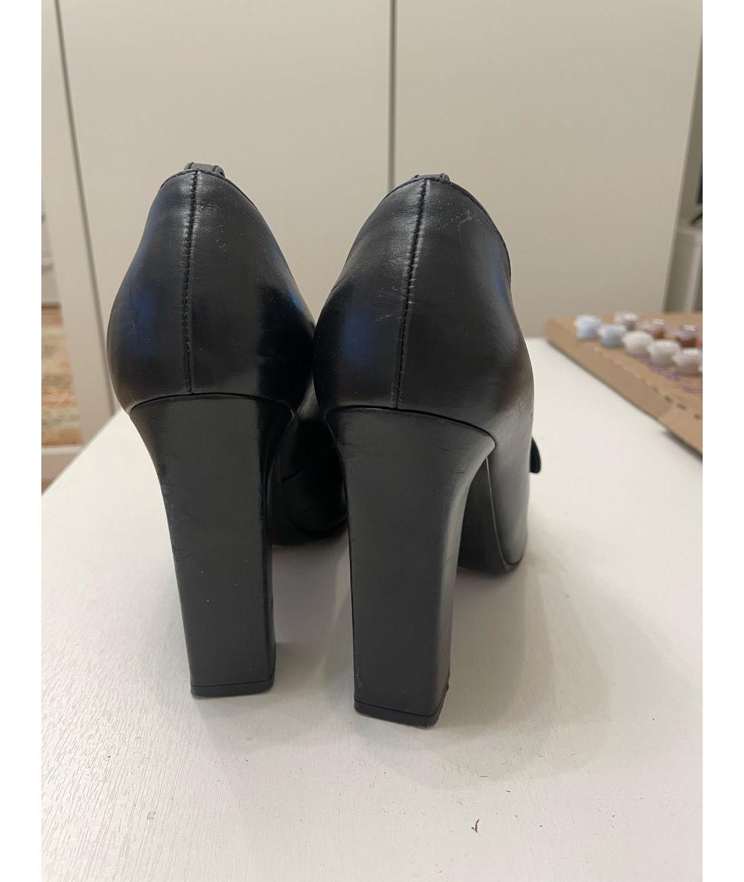 CHANEL Черные кожаные туфли, фото 4