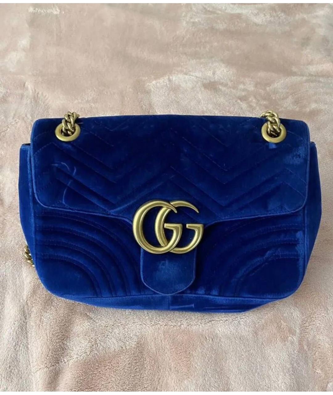 GUCCI Синяя замшевая сумка через плечо, фото 2