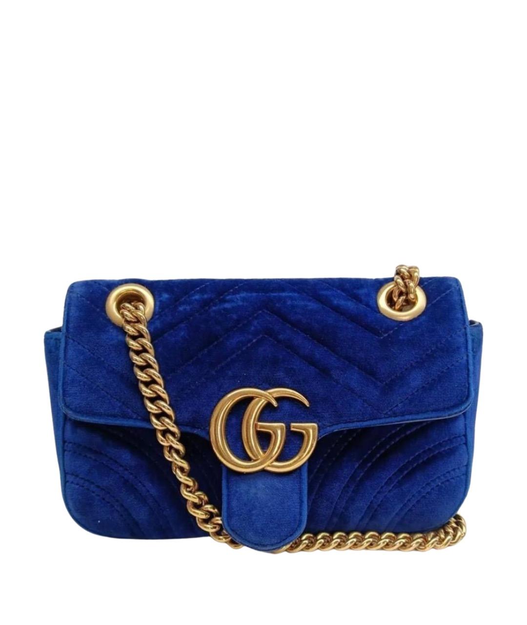 GUCCI Синяя замшевая сумка через плечо, фото 1
