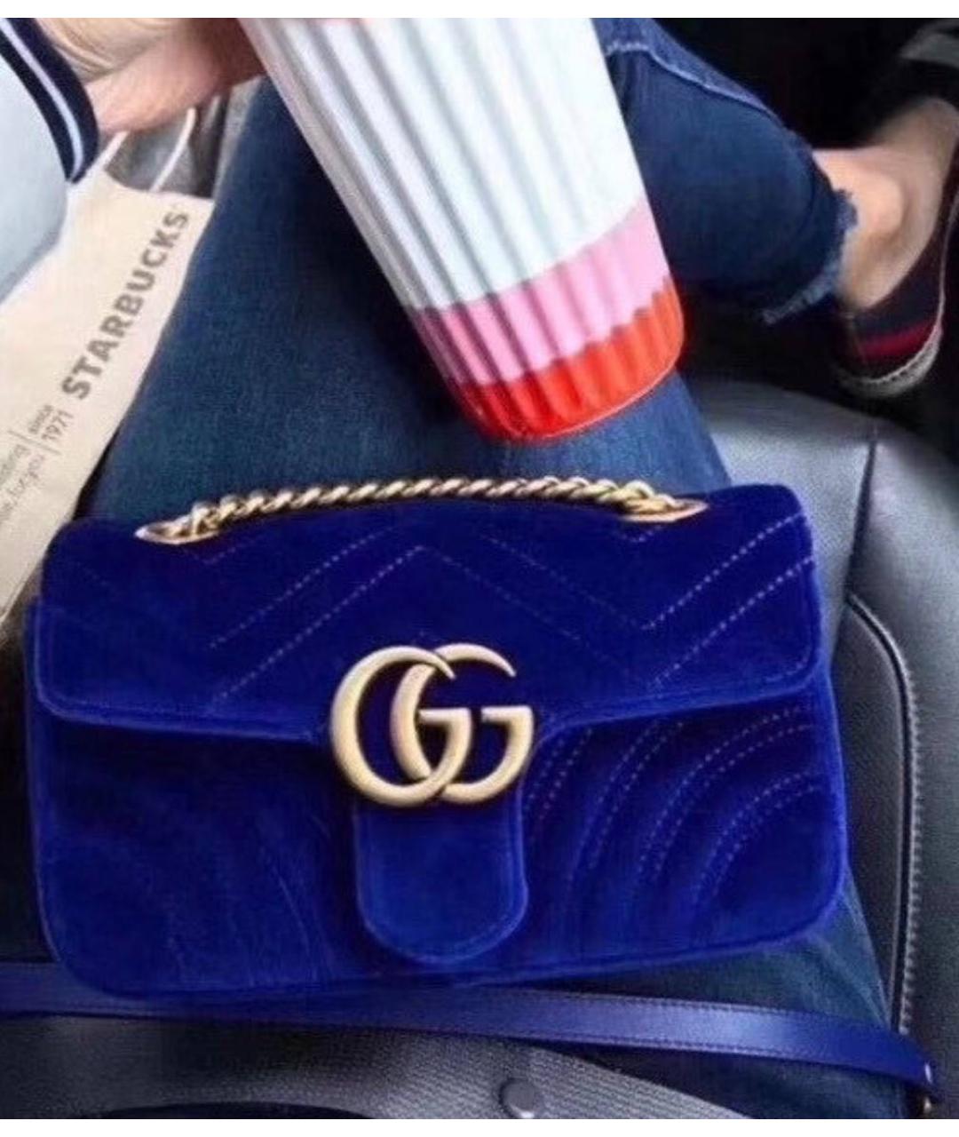GUCCI Синяя замшевая сумка через плечо, фото 5