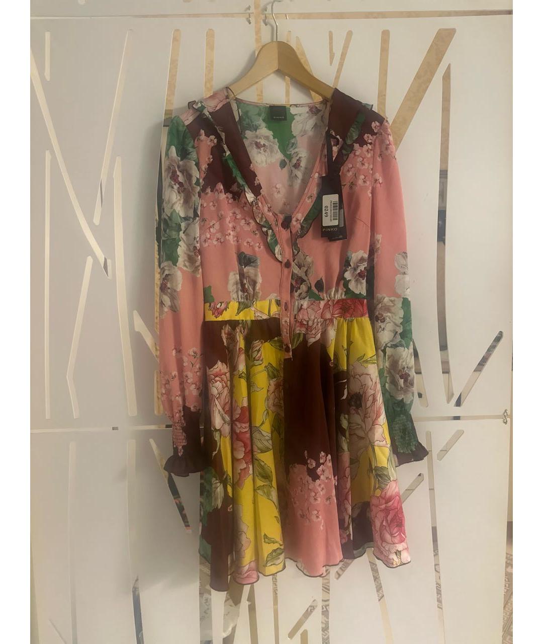 PINKO Мульти полиэстеровое повседневное платье, фото 5