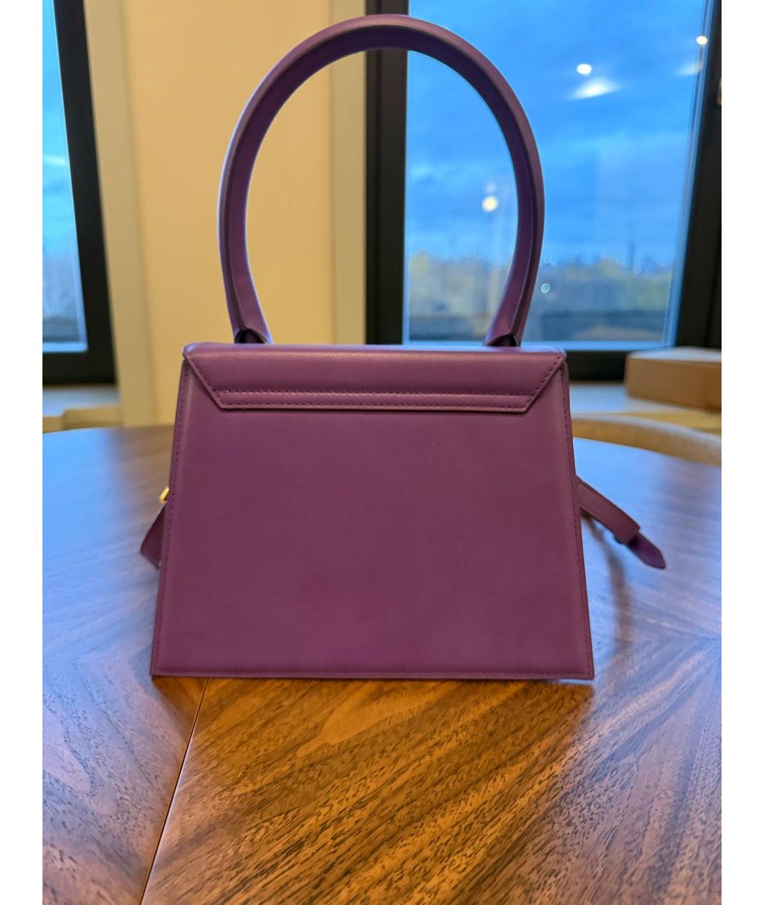 JACQUEMUS Фиолетовая сумка с короткими ручками из искусственной кожи, фото 3