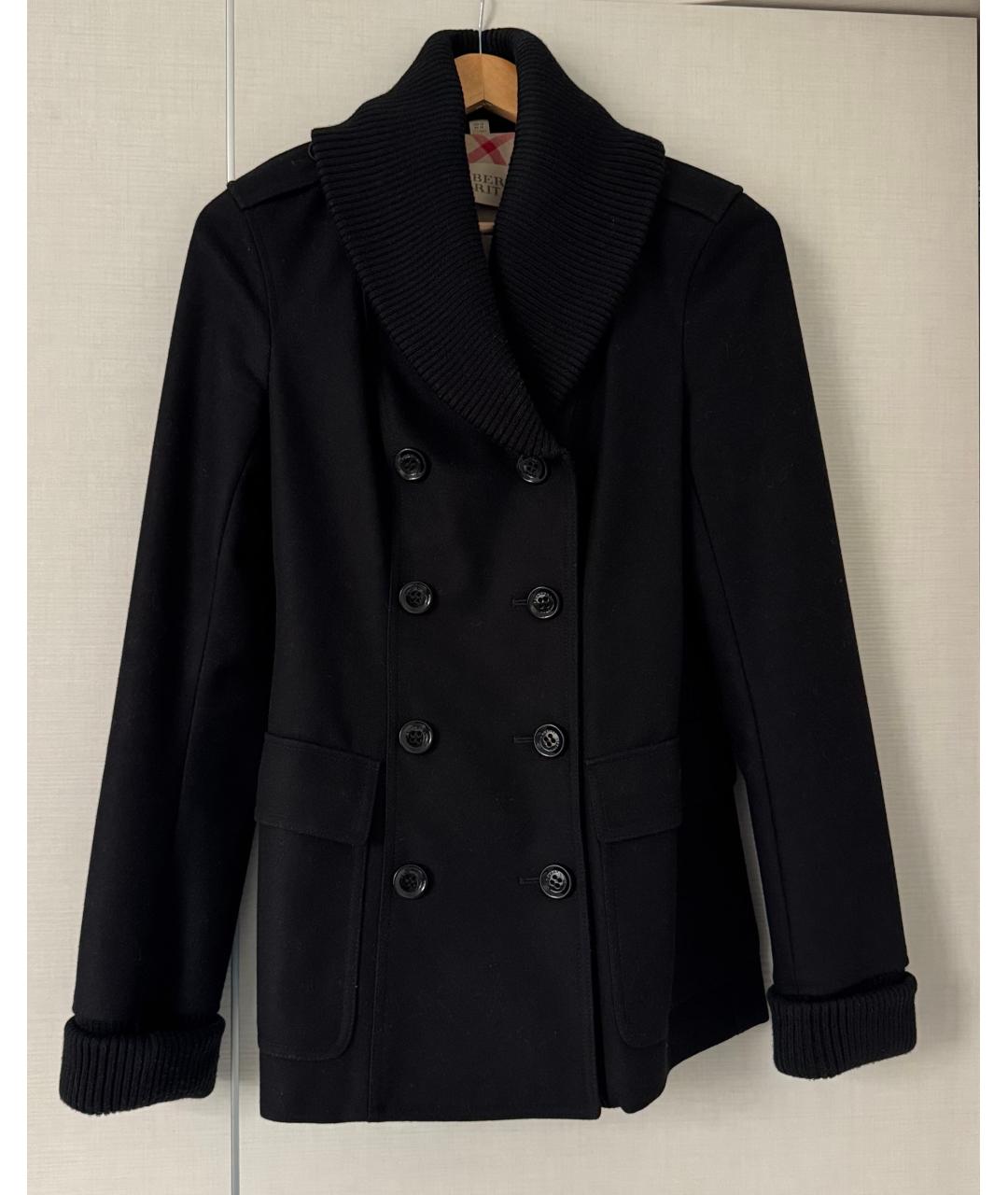 BURBERRY Черное шерстяное пальто, фото 5