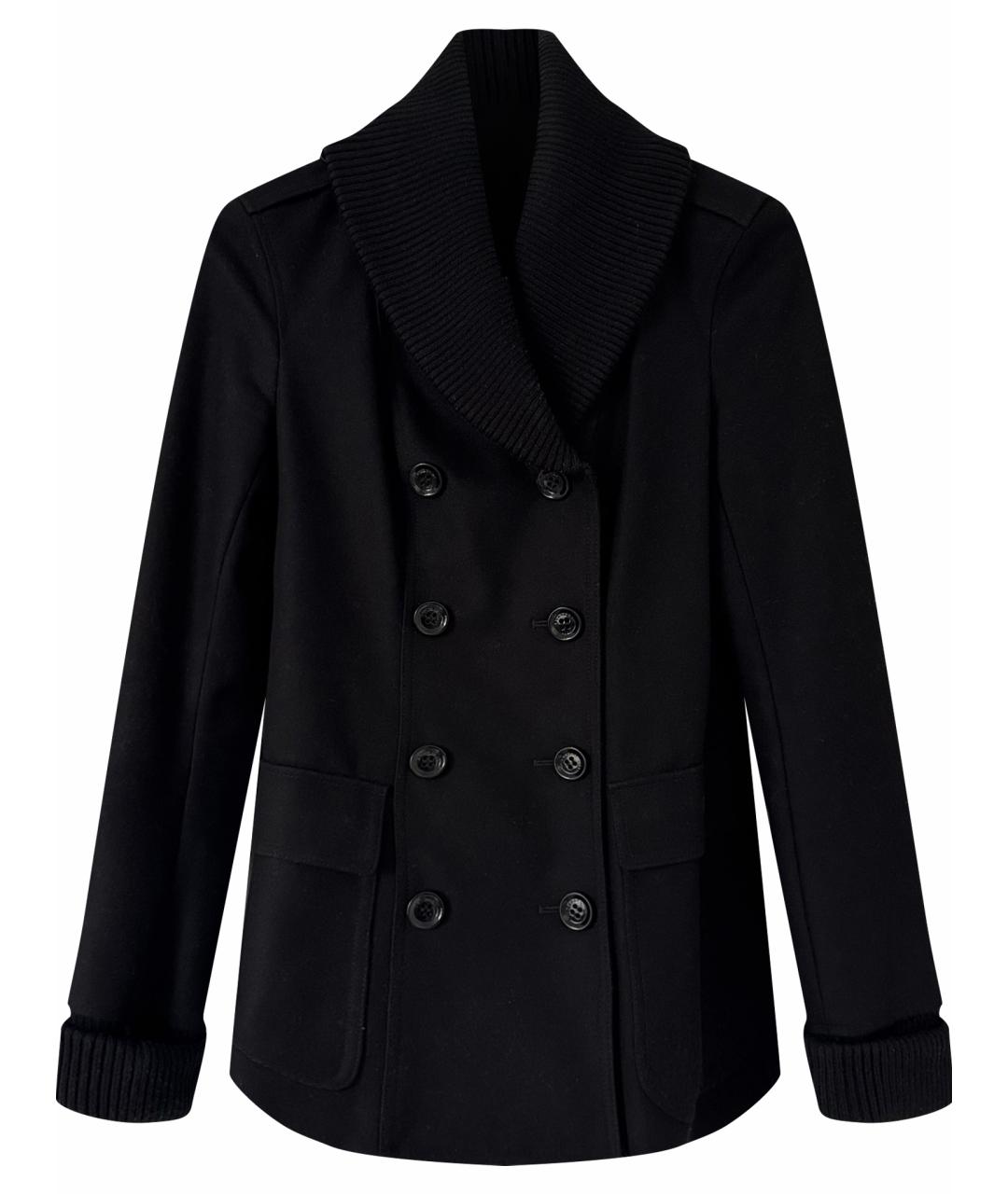 BURBERRY Черное шерстяное пальто, фото 1