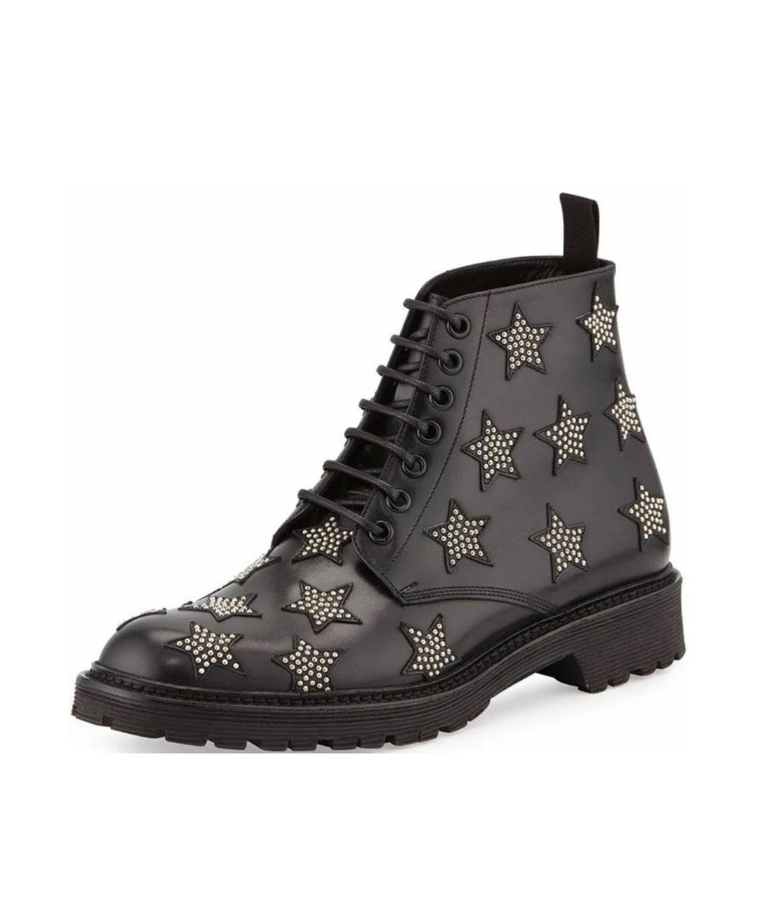 SAINT LAURENT Черные кожаные ботинки, фото 3