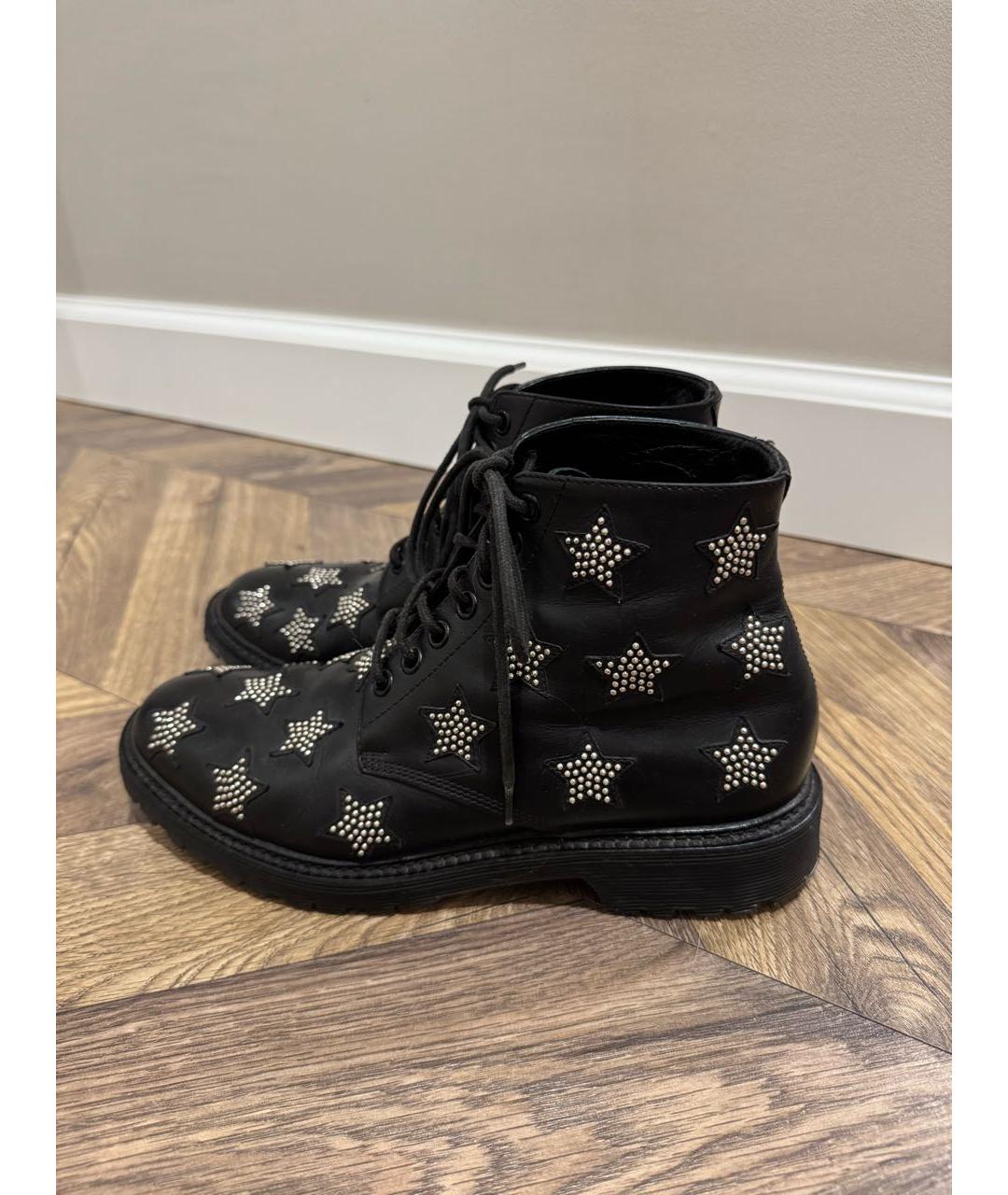 SAINT LAURENT Черные кожаные ботинки, фото 7