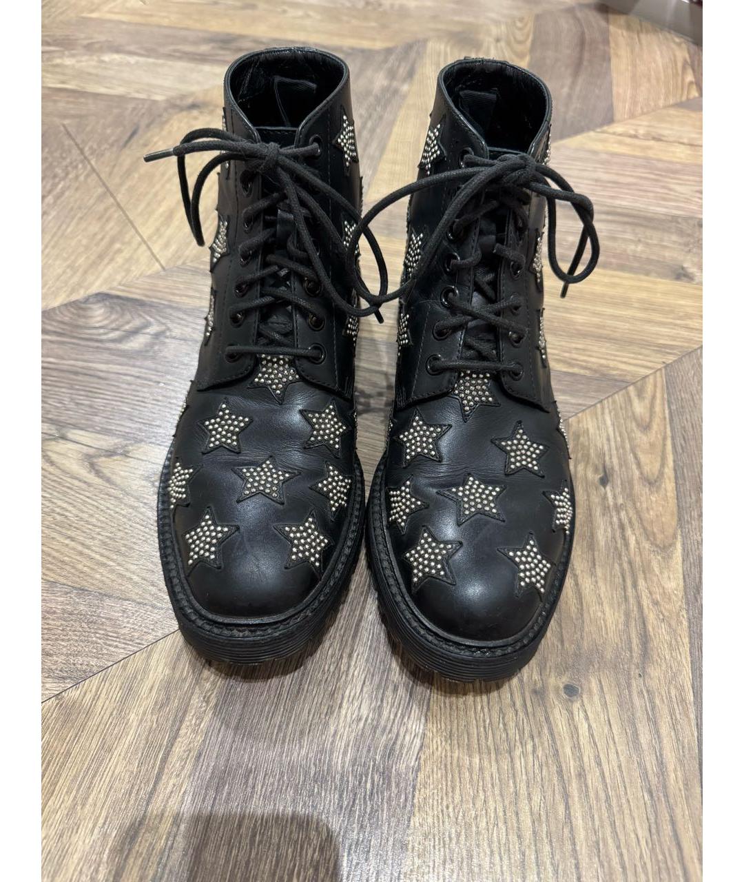 SAINT LAURENT Черные кожаные ботинки, фото 4