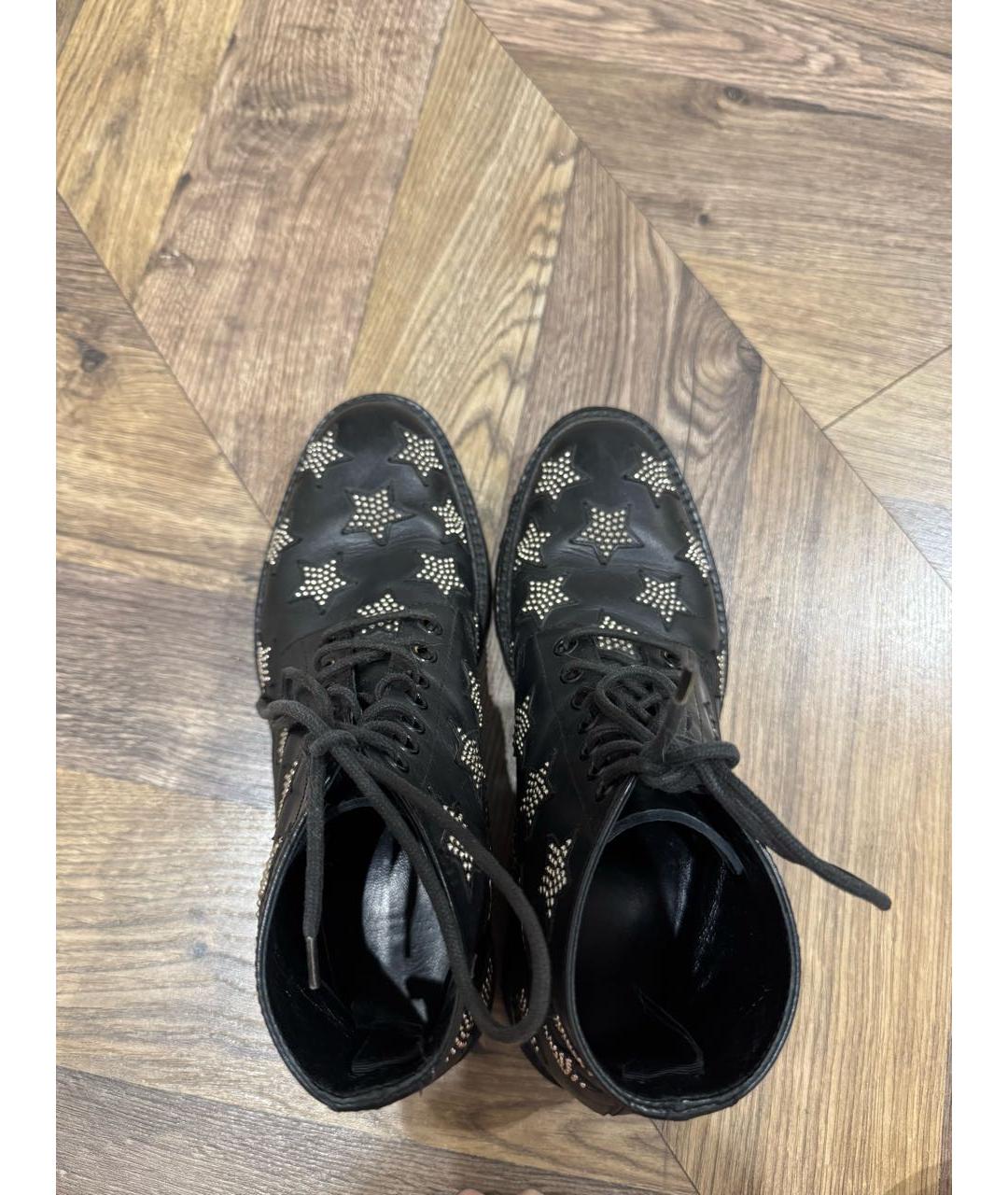 SAINT LAURENT Черные кожаные ботинки, фото 5