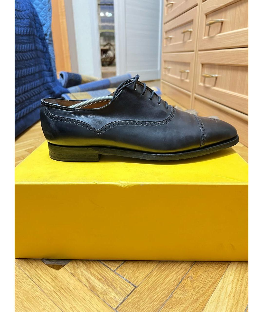 JOHN LOBB Черные кожаные туфли, фото 5