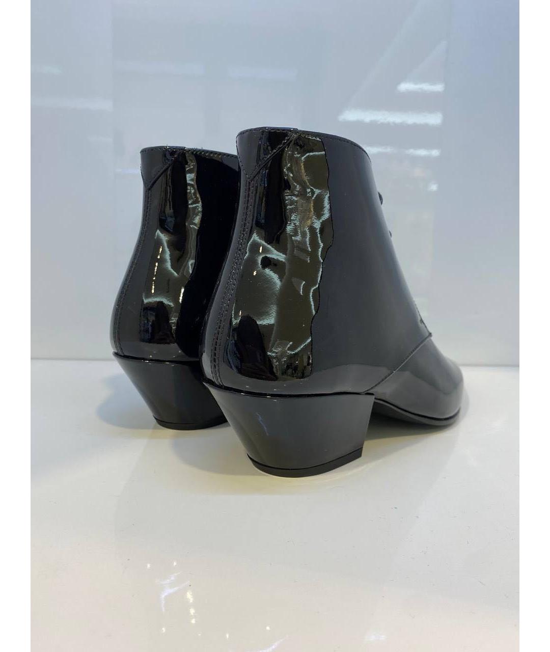 SAINT LAURENT Черные ботинки из лакированной кожи, фото 3