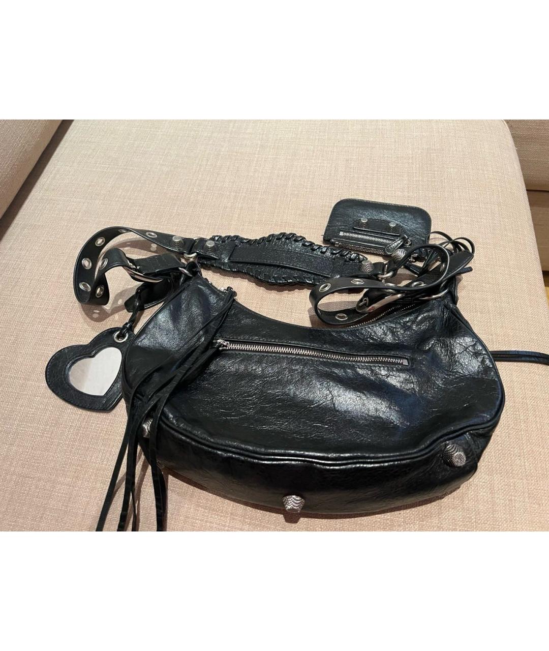 BALENCIAGA Черная кожаная сумка через плечо, фото 3