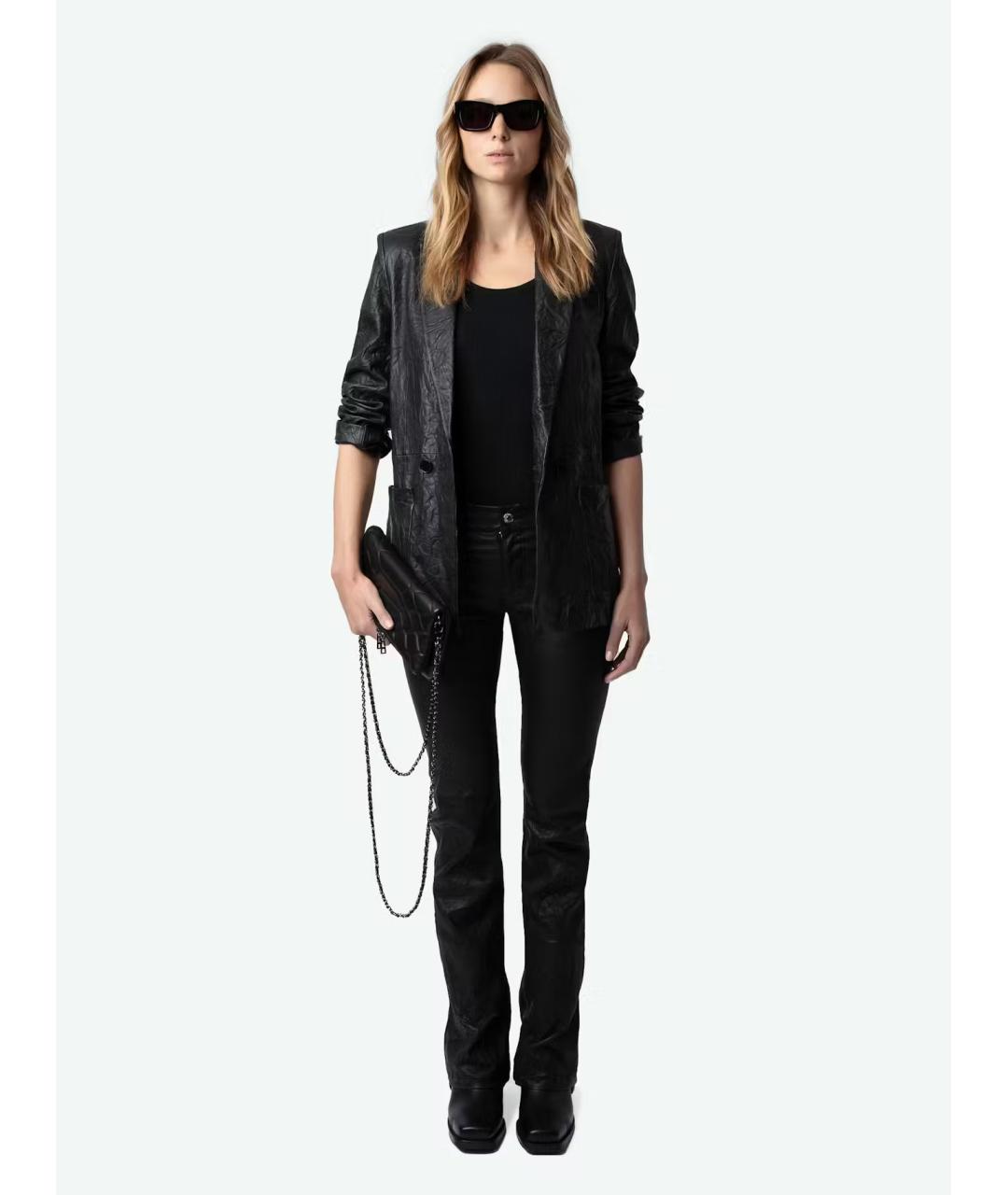 ZADIG & VOLTAIRE Черная кожаная сумка через плечо, фото 4