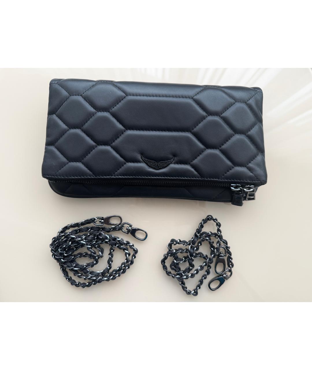 ZADIG & VOLTAIRE Черная кожаная сумка через плечо, фото 5