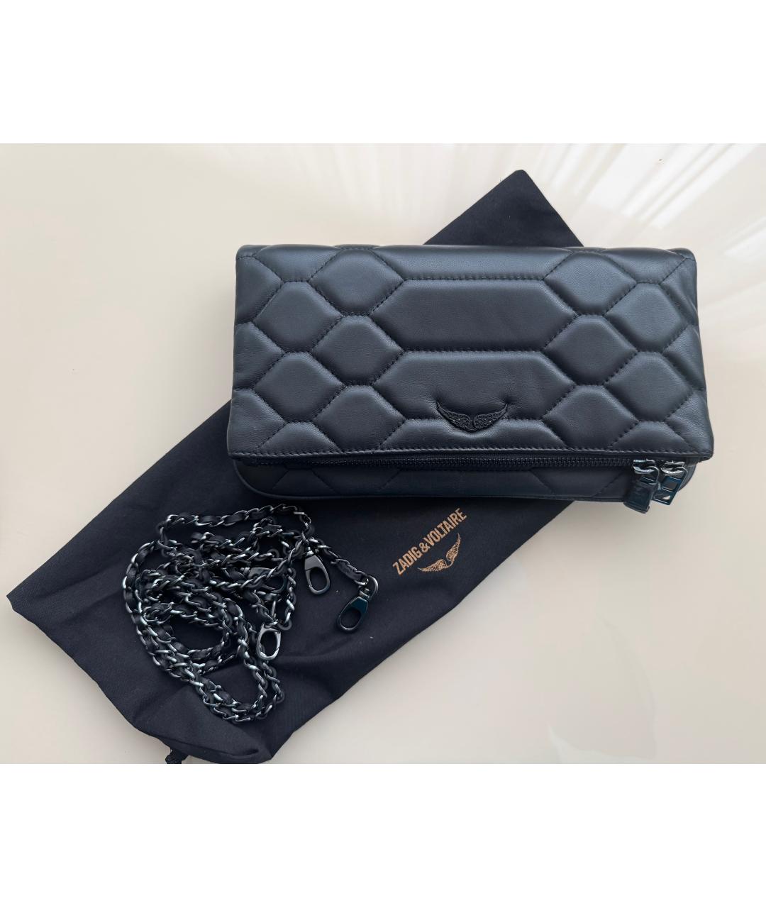 ZADIG & VOLTAIRE Черная кожаная сумка через плечо, фото 3