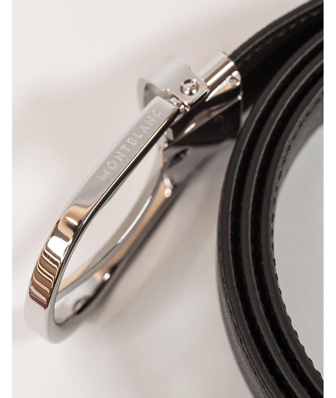 MONTBLANC Черный кожаный ремень, фото 5