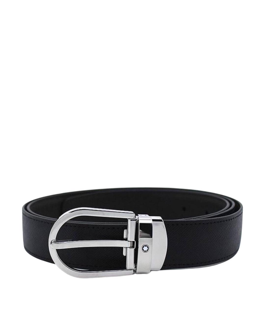 MONTBLANC Черный кожаный ремень, фото 1