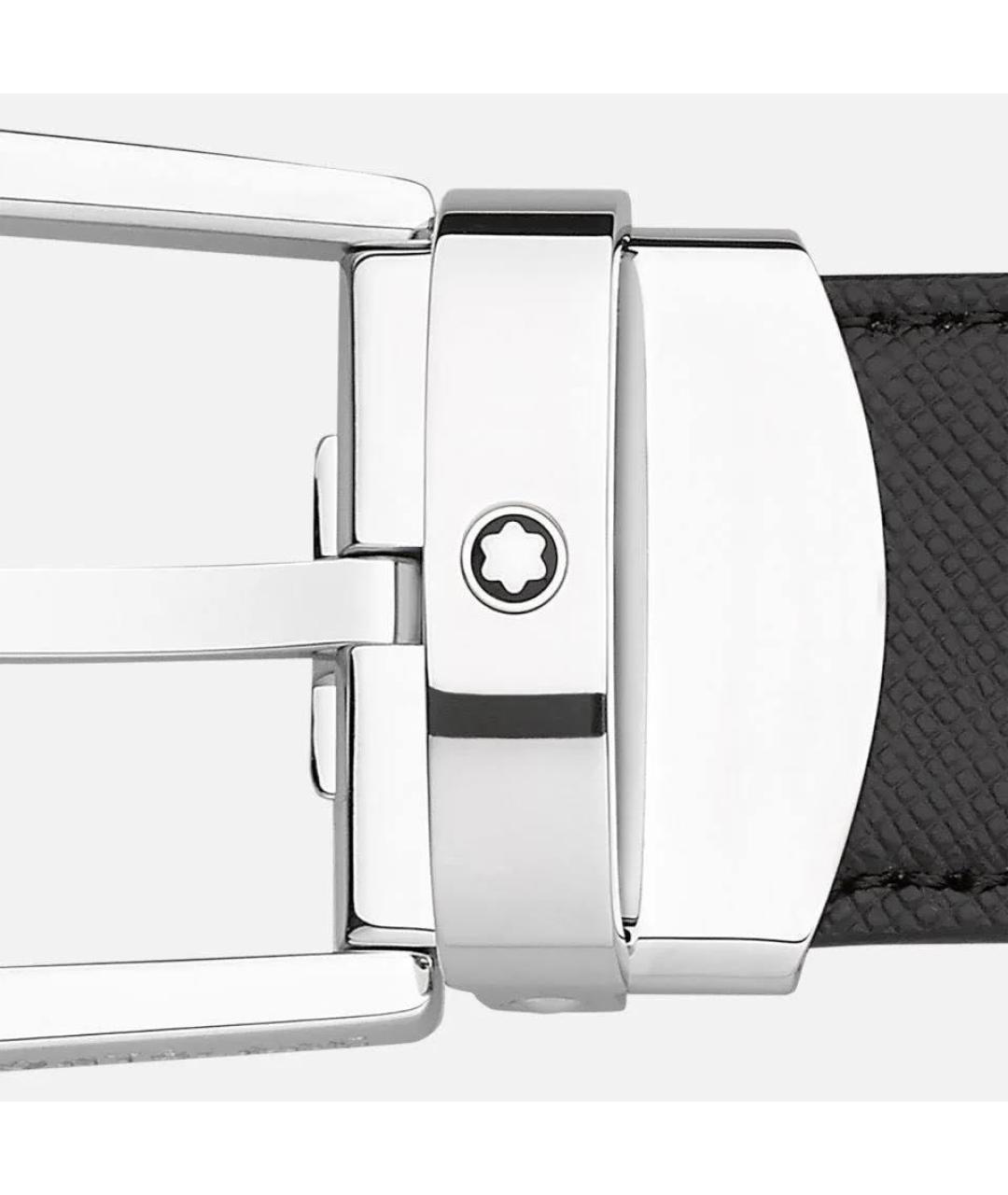 MONTBLANC Черный кожаный ремень, фото 3