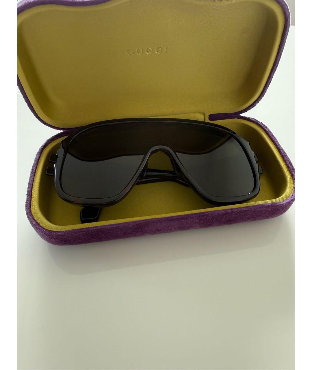 GUCCI Коричневые пластиковые солнцезащитные очки, фото 4