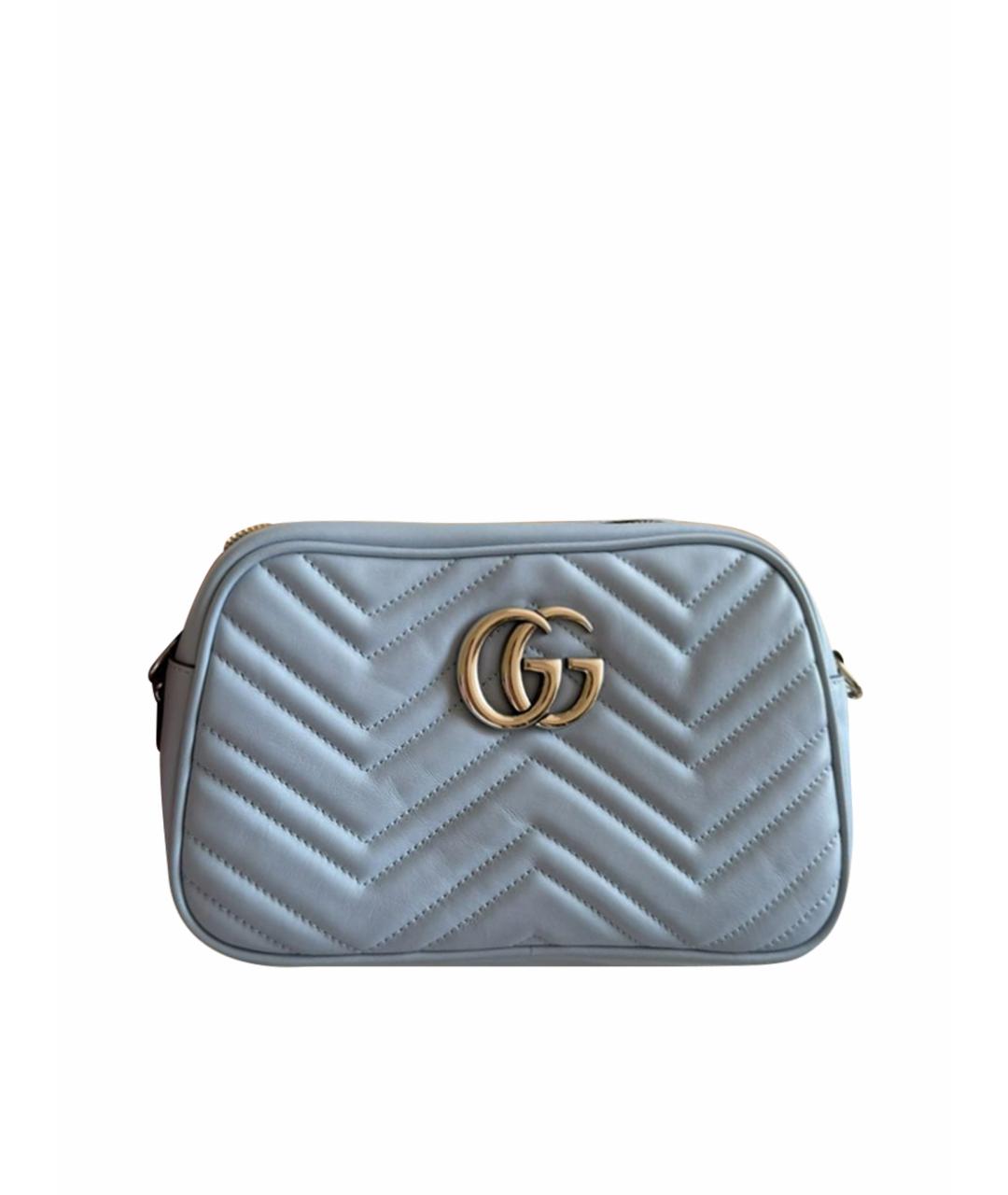 GUCCI Голубая кожаная сумка через плечо, фото 1