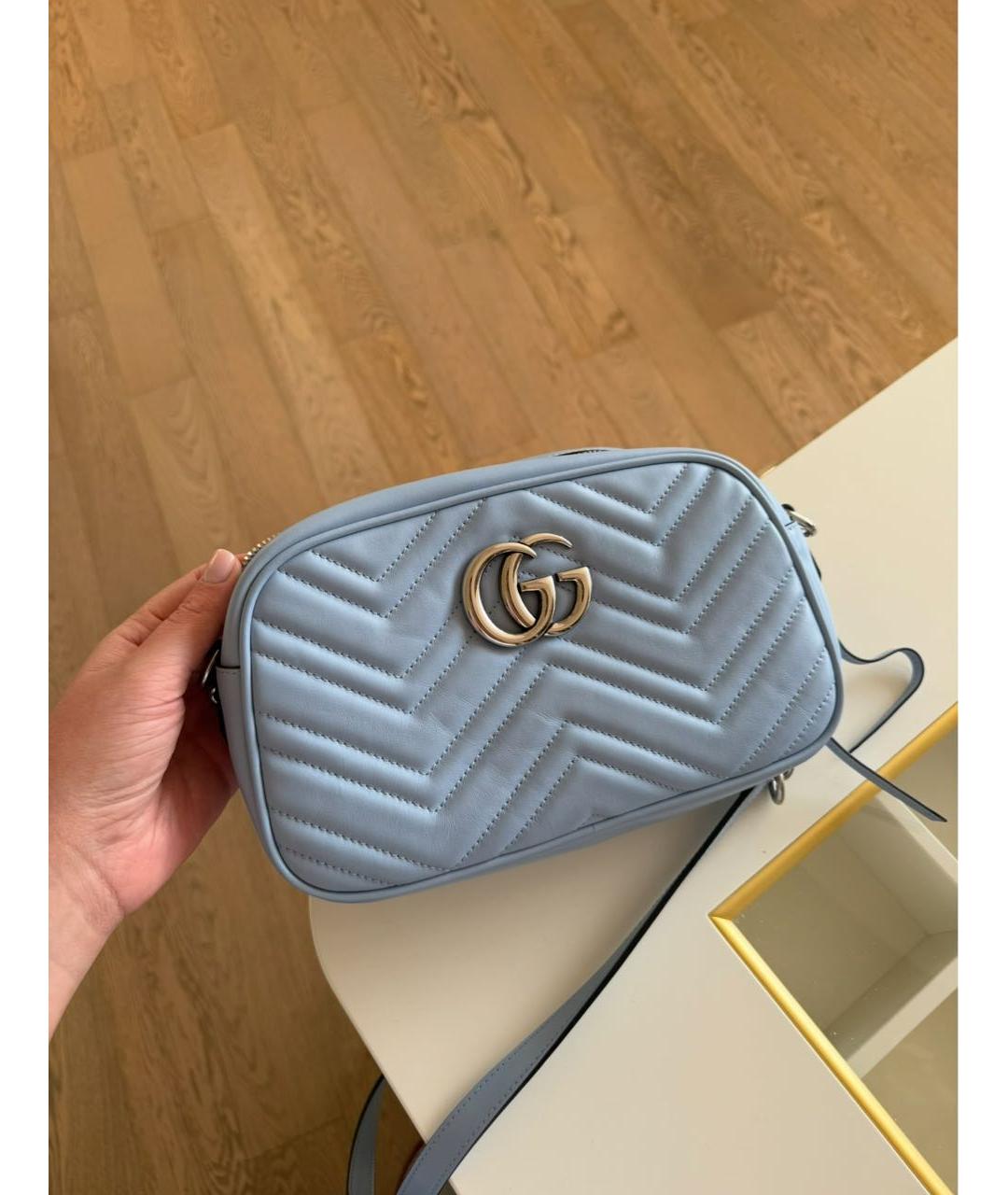 GUCCI Голубая кожаная сумка через плечо, фото 3