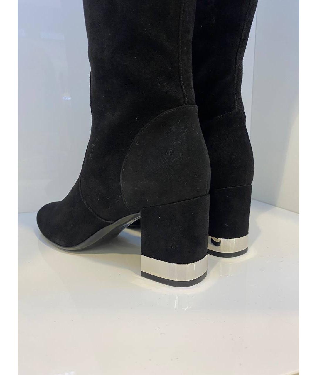 SAINT LAURENT Черные замшевые сапоги, фото 2