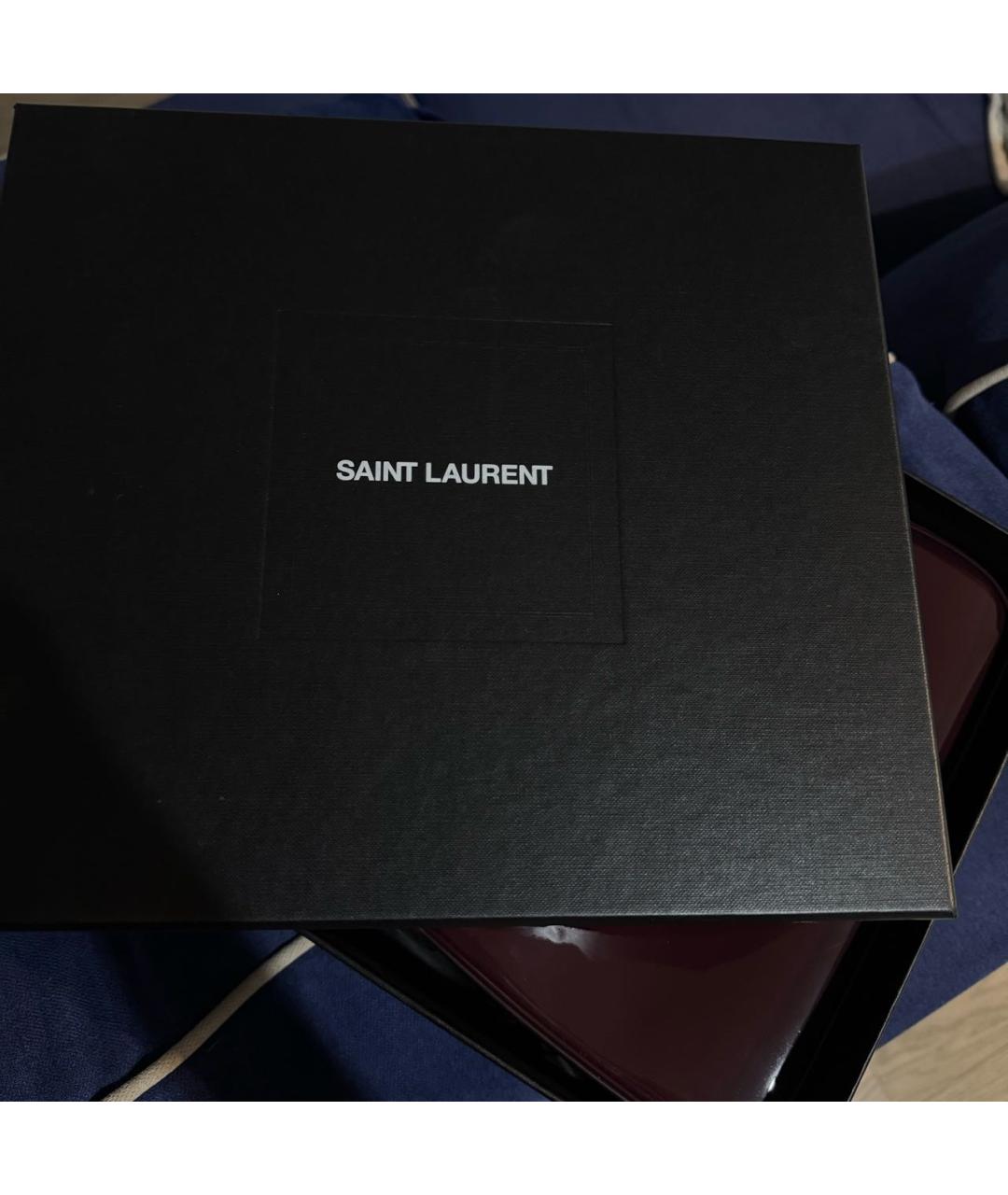 SAINT LAURENT Бордовая сумка через плечо из лакированной кожи, фото 8