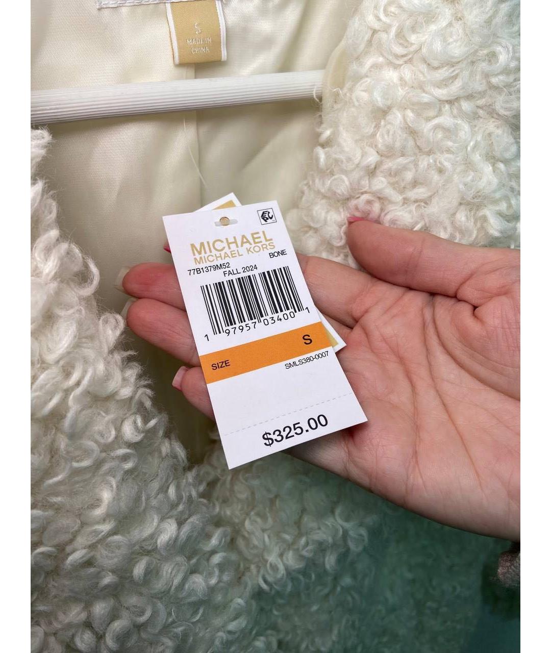 MICHAEL KORS Белая меховая шуба, фото 4