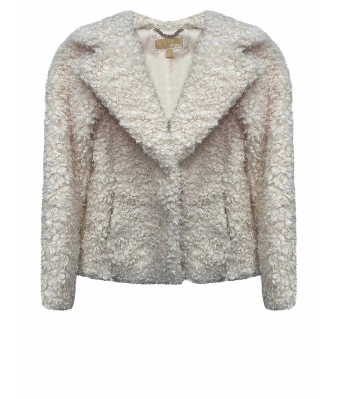MICHAEL KORS Белая меховая шуба, фото 1