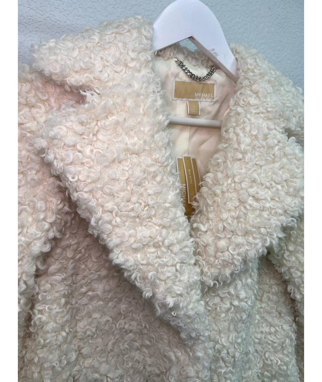 MICHAEL KORS Белая меховая шуба, фото 3