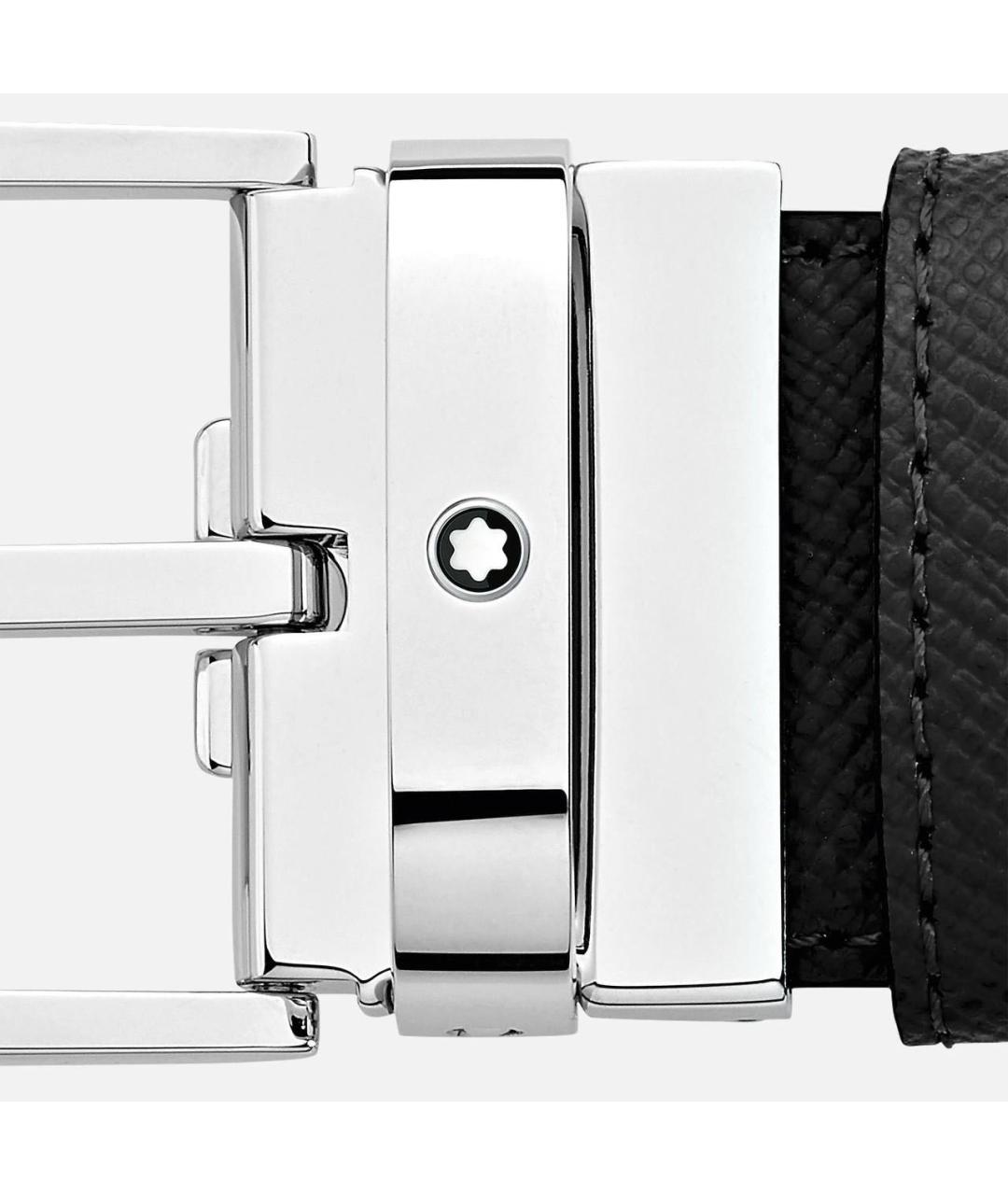 MONTBLANC Черный кожаный ремень, фото 3