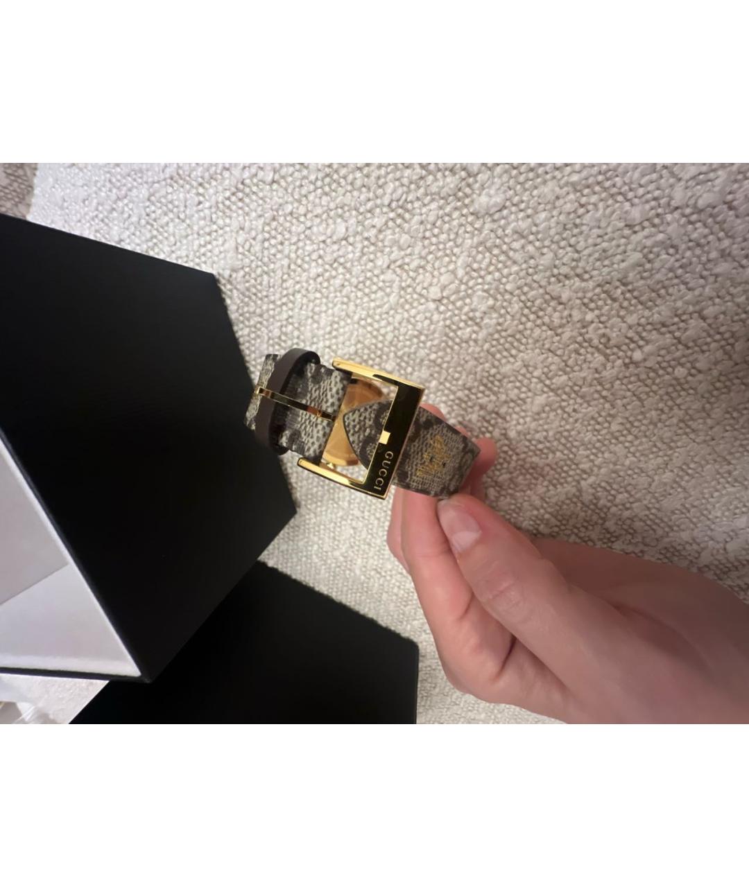 GUCCI Золотые кожаные часы, фото 3