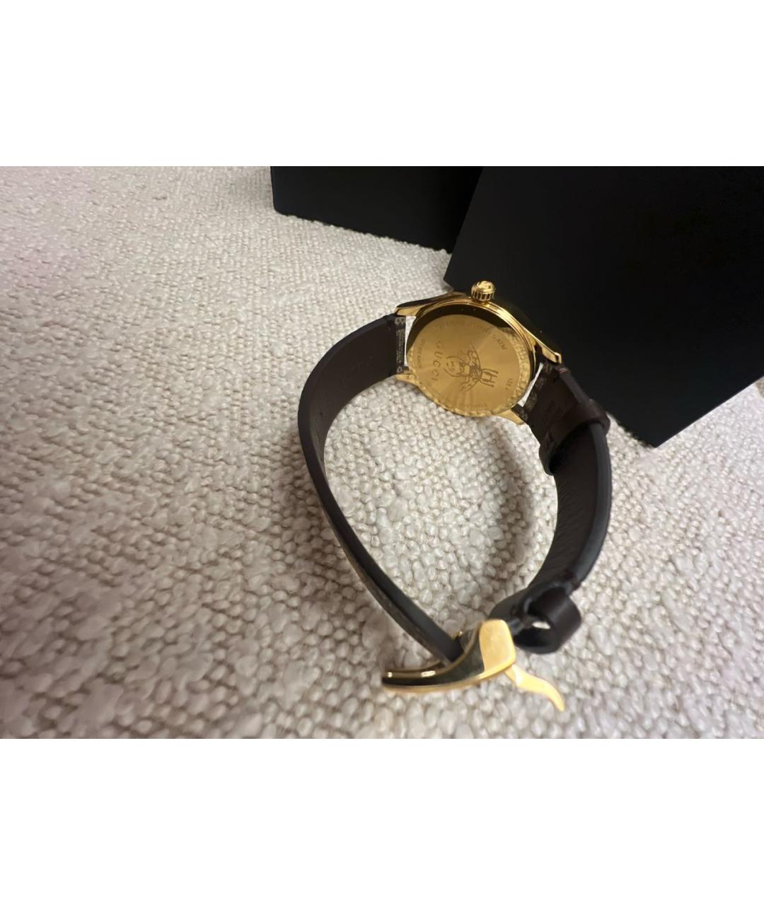 GUCCI Золотые кожаные часы, фото 2