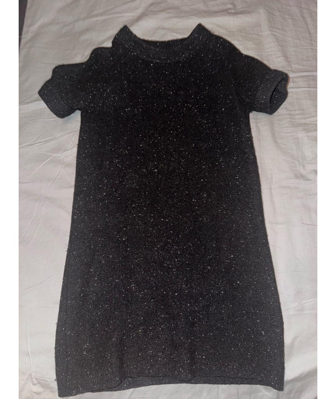 BOTTEGA VENETA Черное шерстяное повседневное платье, фото 5