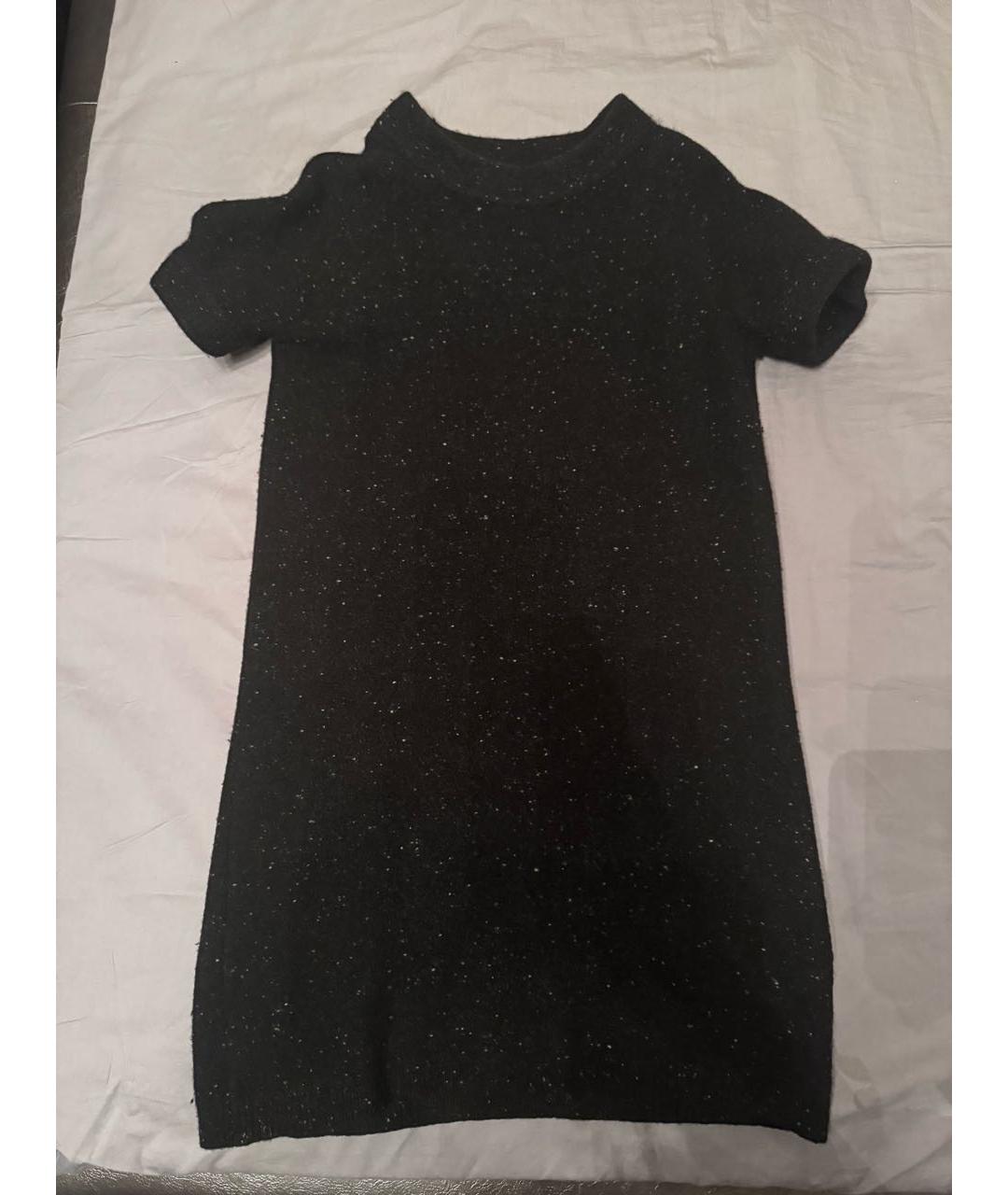 BOTTEGA VENETA Черное шерстяное повседневное платье, фото 2