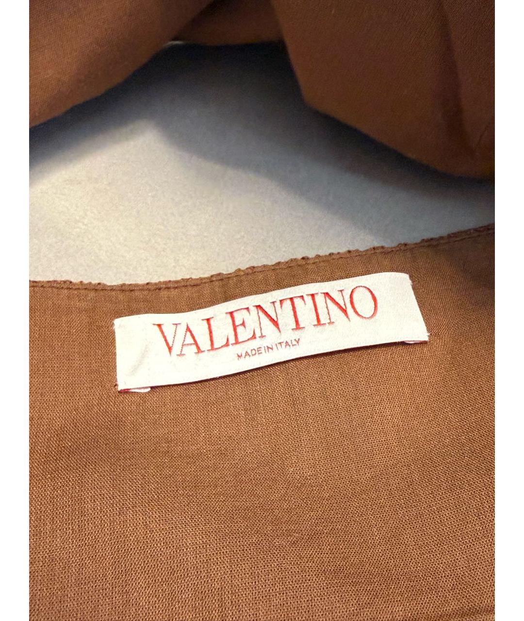 VALENTINO Коричневая хлопковая майка, фото 7