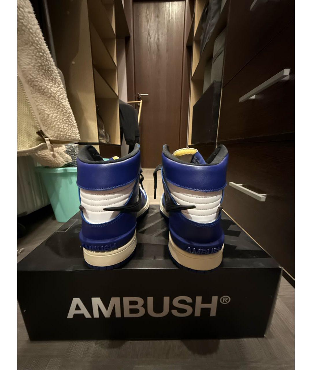 NIKE Синие кожаные низкие кроссовки / кеды, фото 4