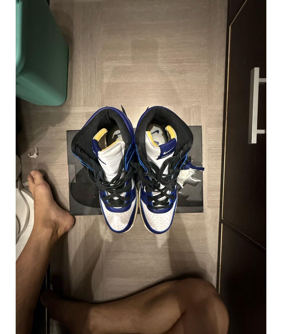 NIKE Синие кожаные низкие кроссовки / кеды, фото 3